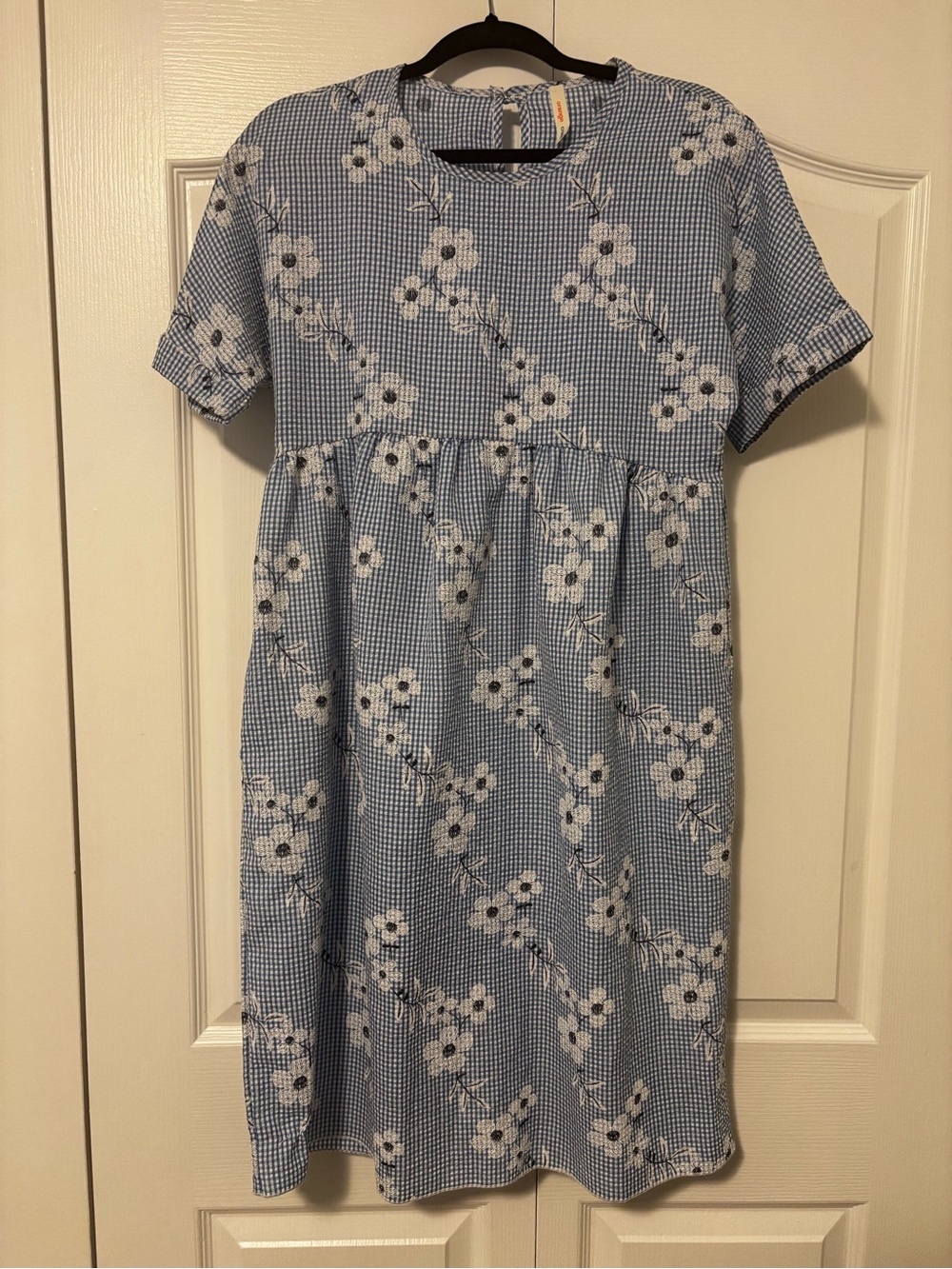 Orange creek gingham floral midi dress